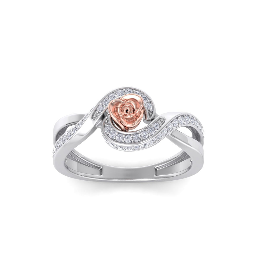 Rose Garden ring in white gold with white diamond of 0.26 ct in weight