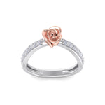 Load image into Gallery viewer, Rose Garden ring in white gold with white diamond of 0.25 ct in weight
