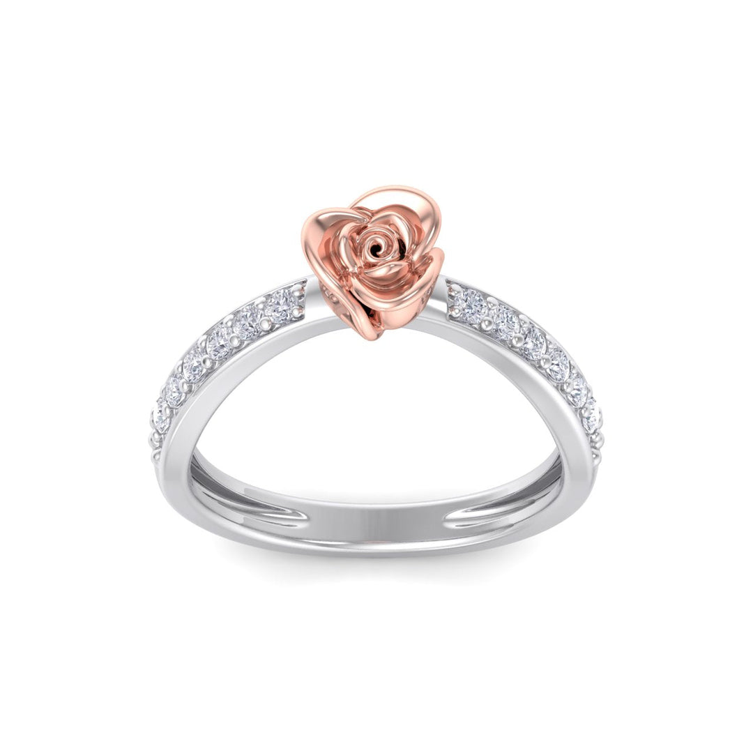 Rose Garden ring in white gold with white diamond of 0.25 ct in weight