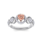Load image into Gallery viewer, Rose Garden ring in white gold with white diamond of 0.30 ct in weight
