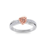 Load image into Gallery viewer, Rose Garden ring in white gold with white diamond of 0.20 ct in weight
