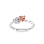 Load image into Gallery viewer, Rose Garden ring in white gold with white diamond of 0.10 ct in weight
