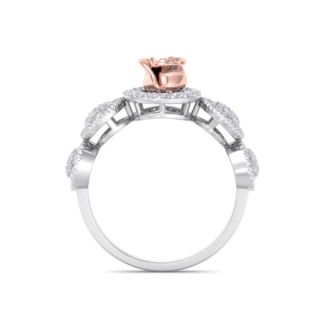 Rose Garden ring in white gold with white diamond of 0.30 ct in weight