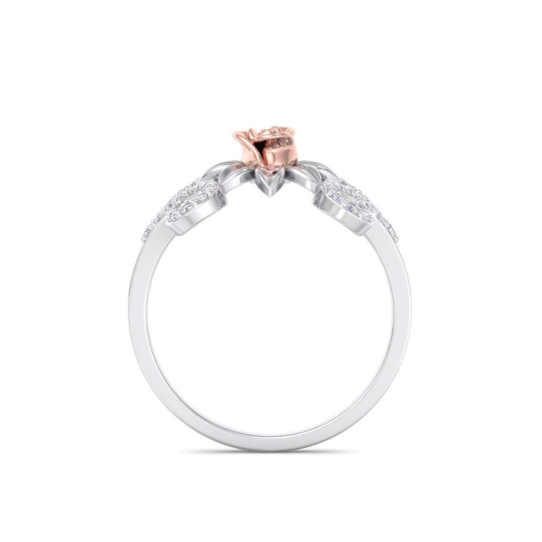 Rose Garden ring in white gold with white diamond of 0.25 ct in weight