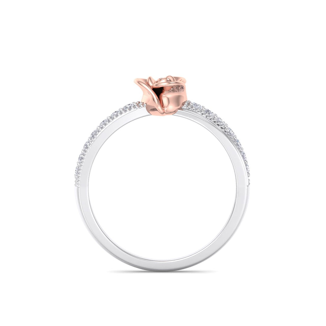Rose Garden ring in white gold with white diamond of 0.20 ct in weight