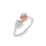 Load image into Gallery viewer, Rose Garden ring in white gold with white diamond of 0.10 ct in weight
