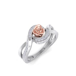 Load image into Gallery viewer, Rose Garden ring in white gold with white diamond of 0.26 ct in weight
