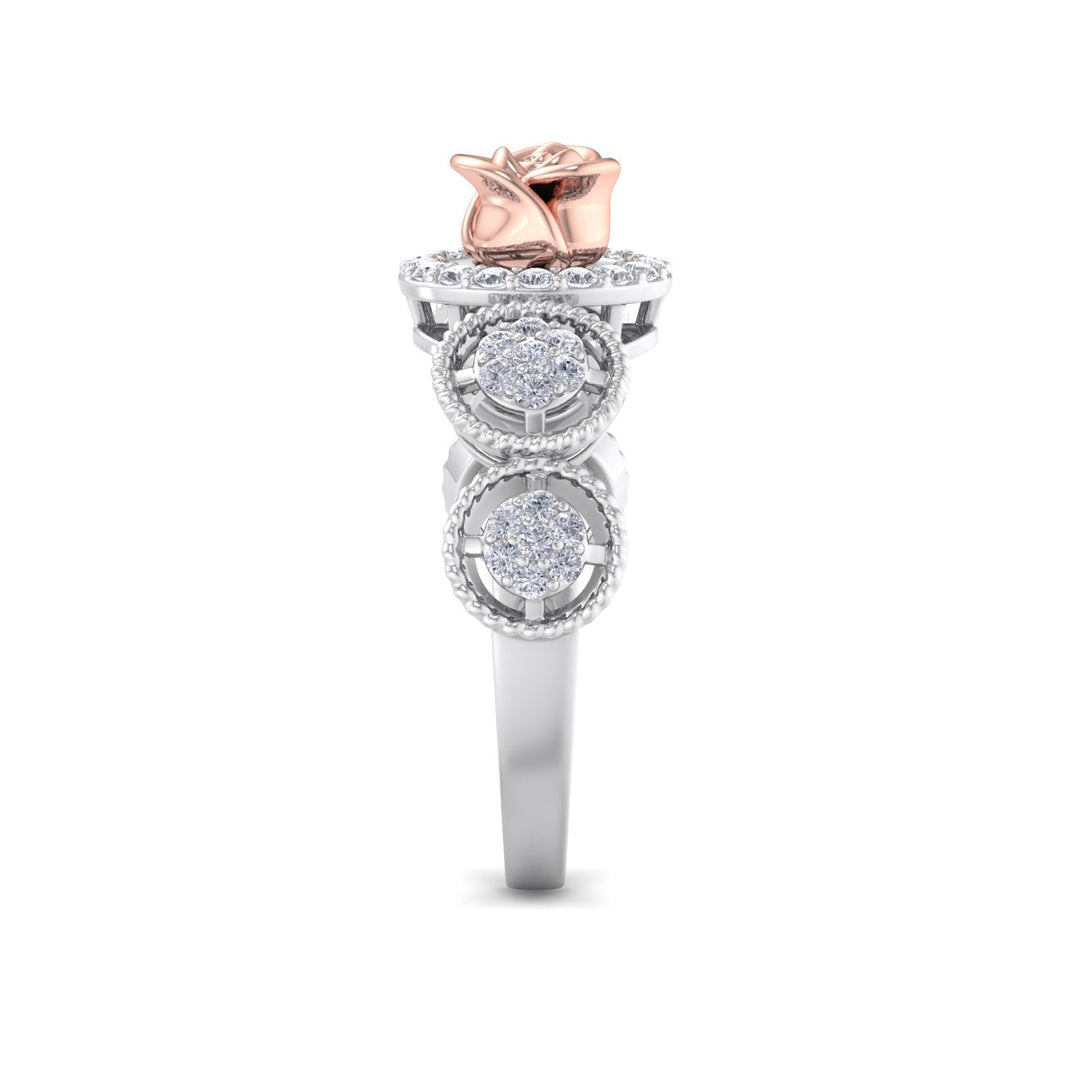 Rose Garden ring in white gold with white diamond of 0.30 ct in weight