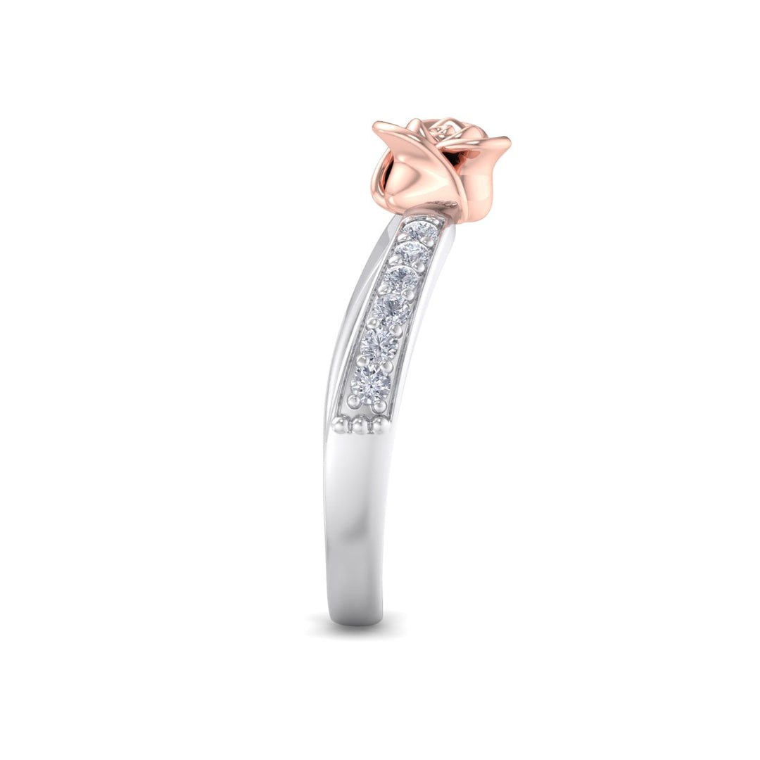 Rose Garden ring in white gold with white diamond of 0.25 ct in weight