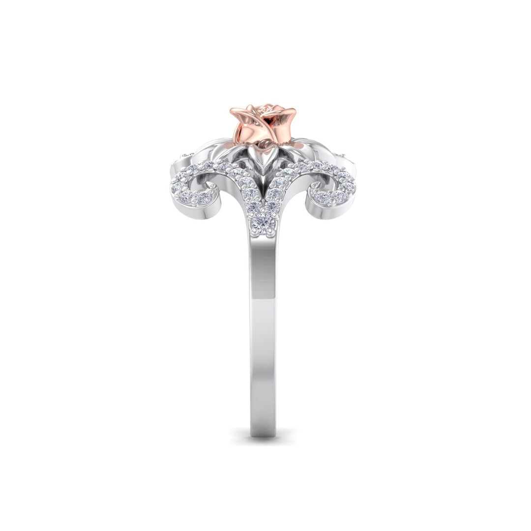Rose Garden ring in white gold with white diamond of 0.25 ct in weight