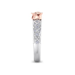 Load image into Gallery viewer, Rose Garden ring in white gold with white diamond of 0.13 ct in weight
