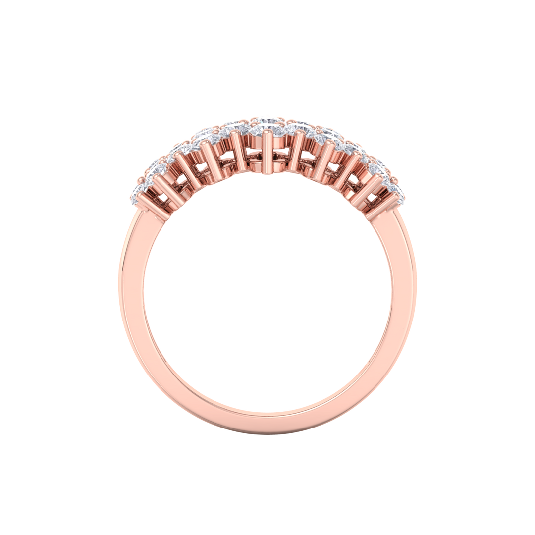Beautiful ring in yellow gold with white diamonds of 1.16 ct in weight