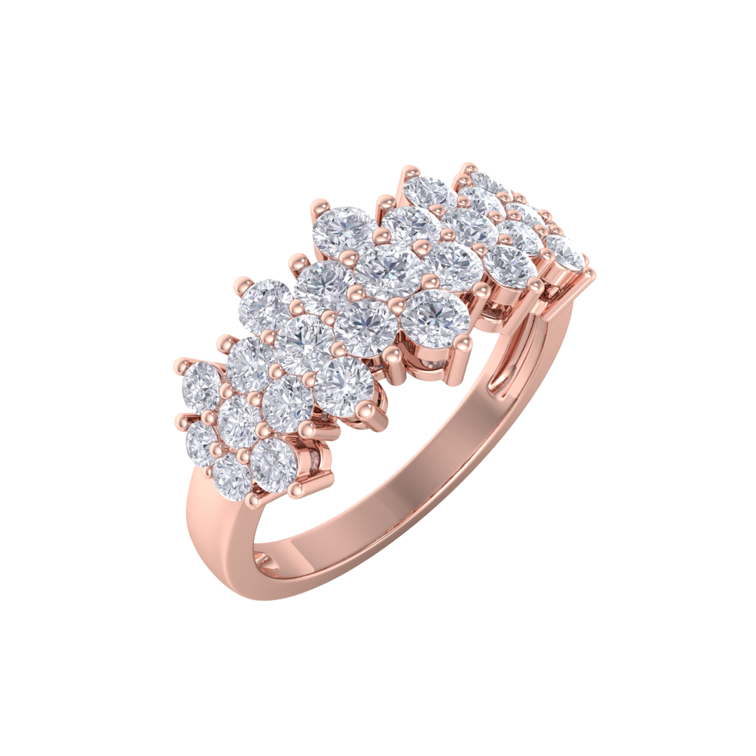 Beautiful ring in yellow gold with white diamonds of 1.16 ct in weight