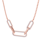 Load image into Gallery viewer, Diamond chain link necklace in yellow gold with white diamonds of 0.33 ct in weight
