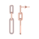 Load image into Gallery viewer, Diamond chain link earrings in white gold with white diamonds of 0.40 ct in weight
