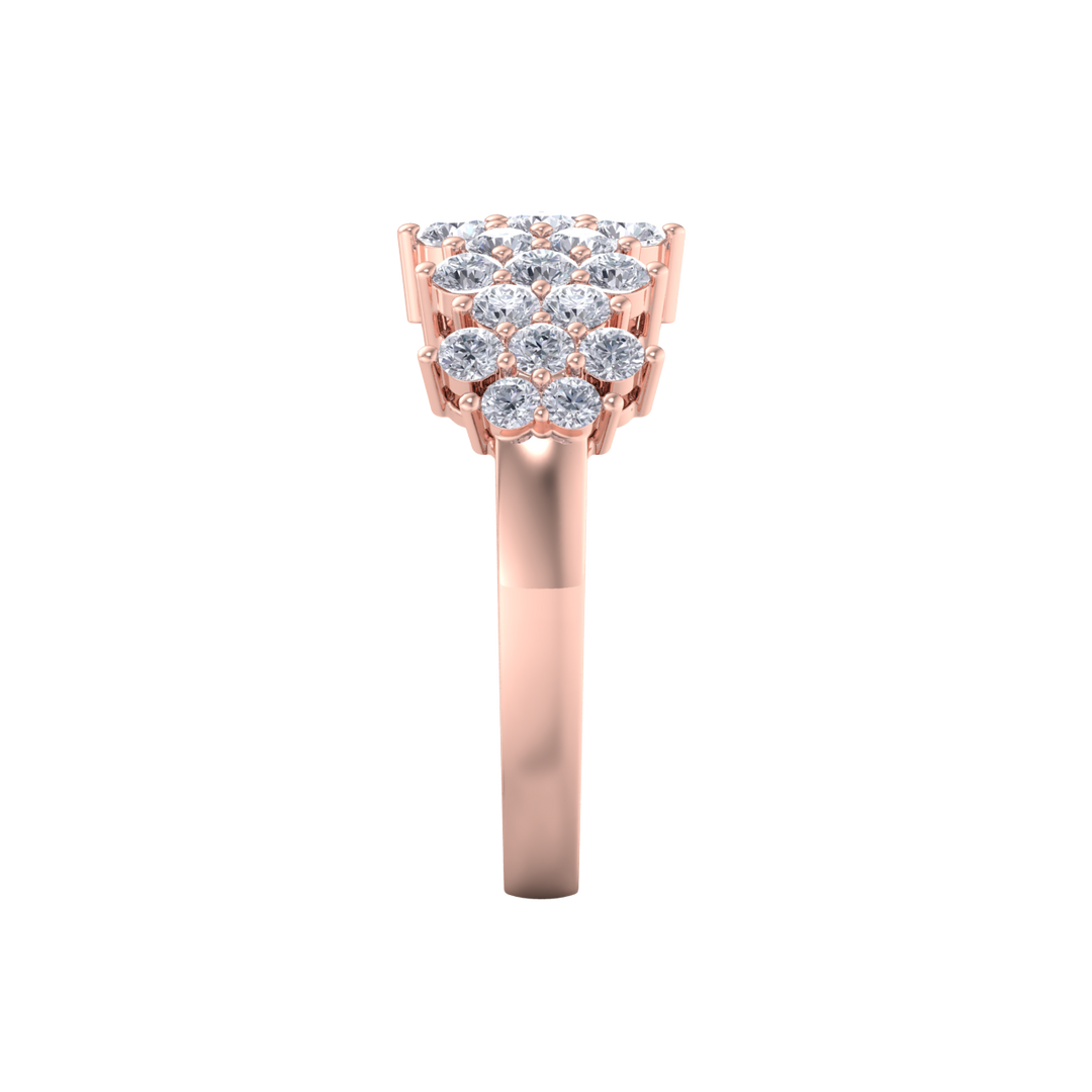 Beautiful ring in yellow gold with white diamonds of 1.16 ct in weight