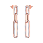 Load image into Gallery viewer, Diamond chain link earrings in yellow gold with white diamonds of 0.40 ct in weight
