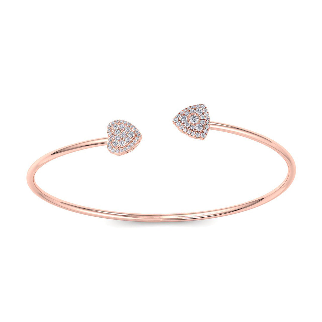 Heart cuff bracelet in white gold with white diamonds of 0.39 ct in weight