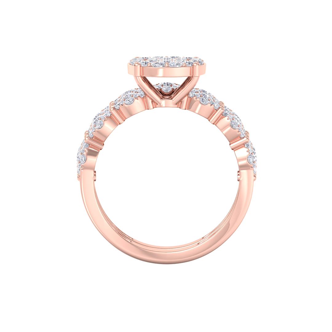 Bridal set in white gold with white diamonds of 1.75 ct in weight