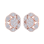 Load image into Gallery viewer, Flower stud earrings in yellow gold with white diamonds of 2.47 ct in weight
