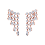 Load image into Gallery viewer, Climber dangle earrings in rose gold with white diamonds of 3.01 ct in weight
