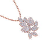 Load image into Gallery viewer, Diamond leaf pendant in rose gold with white diamonds of 2.31 ct in weight
