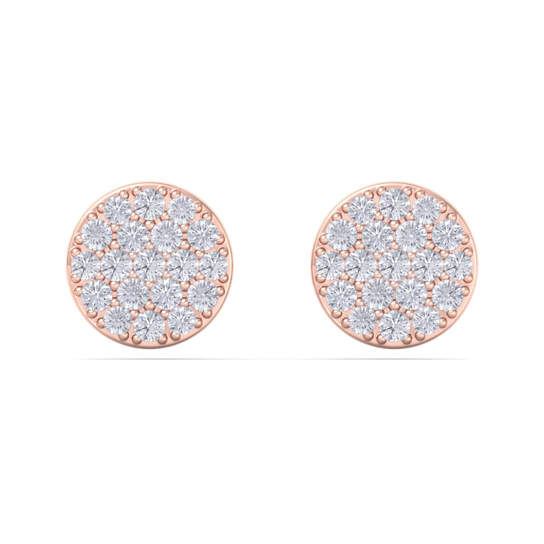 Classic round stud earrings in white gold with white diamonds of 0.26 ct in weight