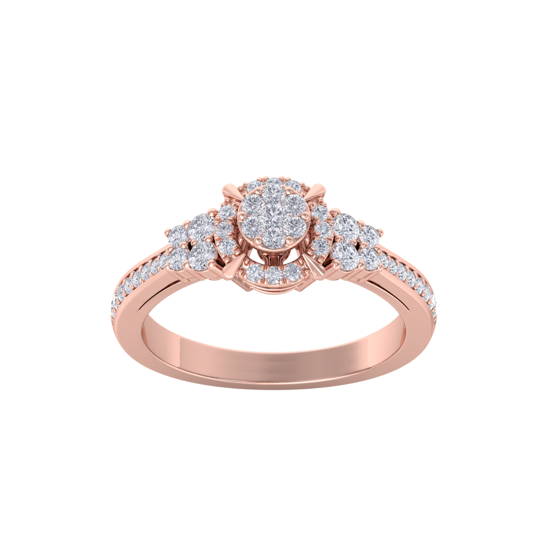 Diamond ring in yellow gold with white diamonds of 0.40 ct in weight