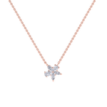 Load image into Gallery viewer, Petite flower necklace in yellow gold with white diamonds of 0.61 ct in weight

