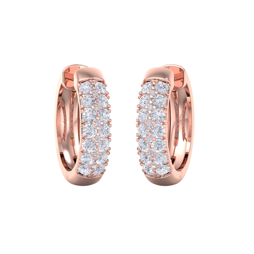 Diamond huggies earrings in white gold with white diamonds of 0.99 ct in weight