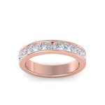 Load image into Gallery viewer, Classic Wedding band in rose gold with white diamonds of 1.01 ct in weight
