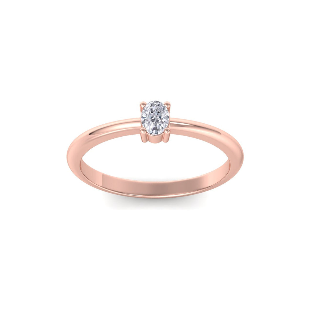 Beautiful Diamond ring in rose gold with white diamonds of 0.25 ct in weight
