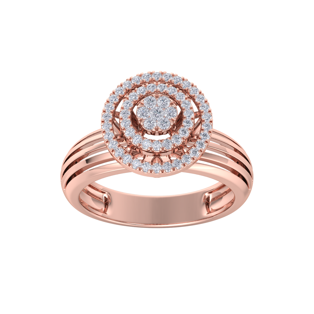 Diamond ring in yellow gold with white diamonds of 0.33 ct in weight