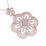 Load image into Gallery viewer, Flower Pendant in yellow gold with white diamonds of 2.43 ct in weight
