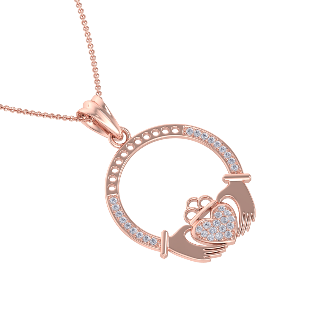 Love pendant in white gold with white diamonds in white gold with white diamonds of 0.19 ct in weight