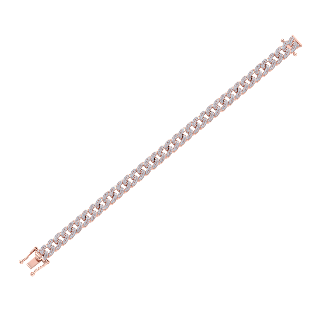 Chain diamond bracelet in white gold with white diamonds of 3.17 ct in weight