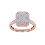 Load image into Gallery viewer, Cluster engagement ring in rose gold with white diamonds of 0.64 ct in weight
