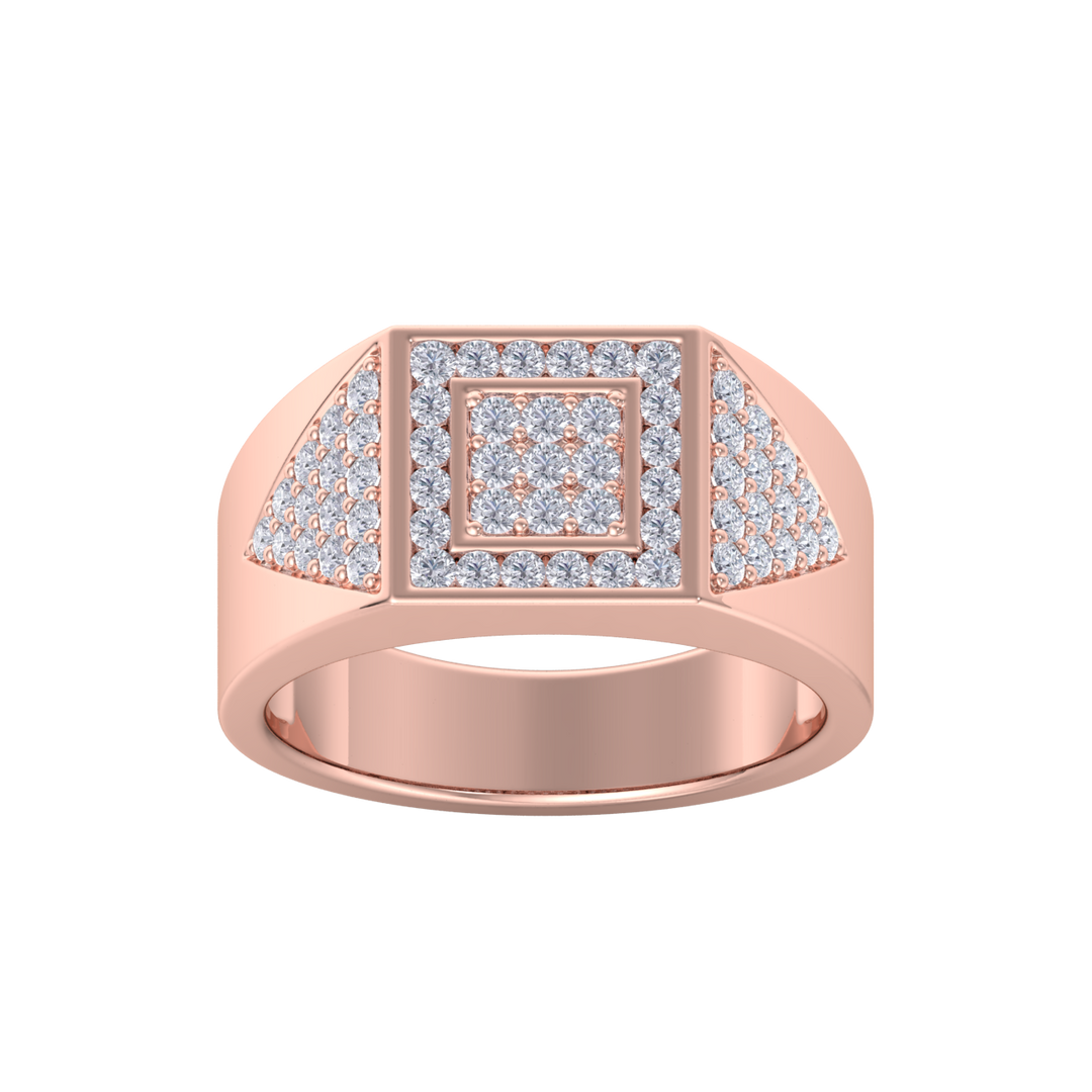 Diamond ring in yellow gold with white diamonds of 0.77 ct in weight