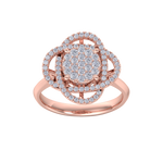 Load image into Gallery viewer, Intricate diamond ring in yellow gold with white diamonds of 0.63 ct in weight
