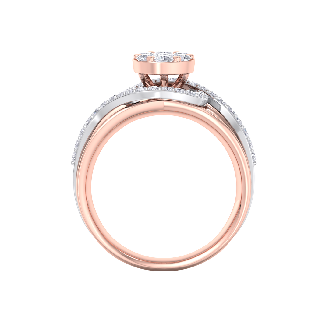 Solitaire ring in rose gold with white diamonds of 0.50 ct in weight