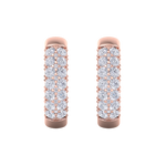 Load image into Gallery viewer, Diamond huggies earrings in rose gold with white diamonds of 0.99 ct in weight
