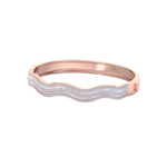Load image into Gallery viewer, Wave bangle in rose gold with white diamonds of 3.10 ct in weight
