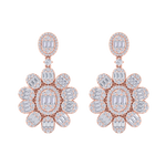 Load image into Gallery viewer, Formal chandelier earrings in yellow gold with white diamonds of 4.12 ct in weight
