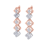 Load image into Gallery viewer, Drop earrings in rose gold with white diamonds of 1.10 ct in weight
