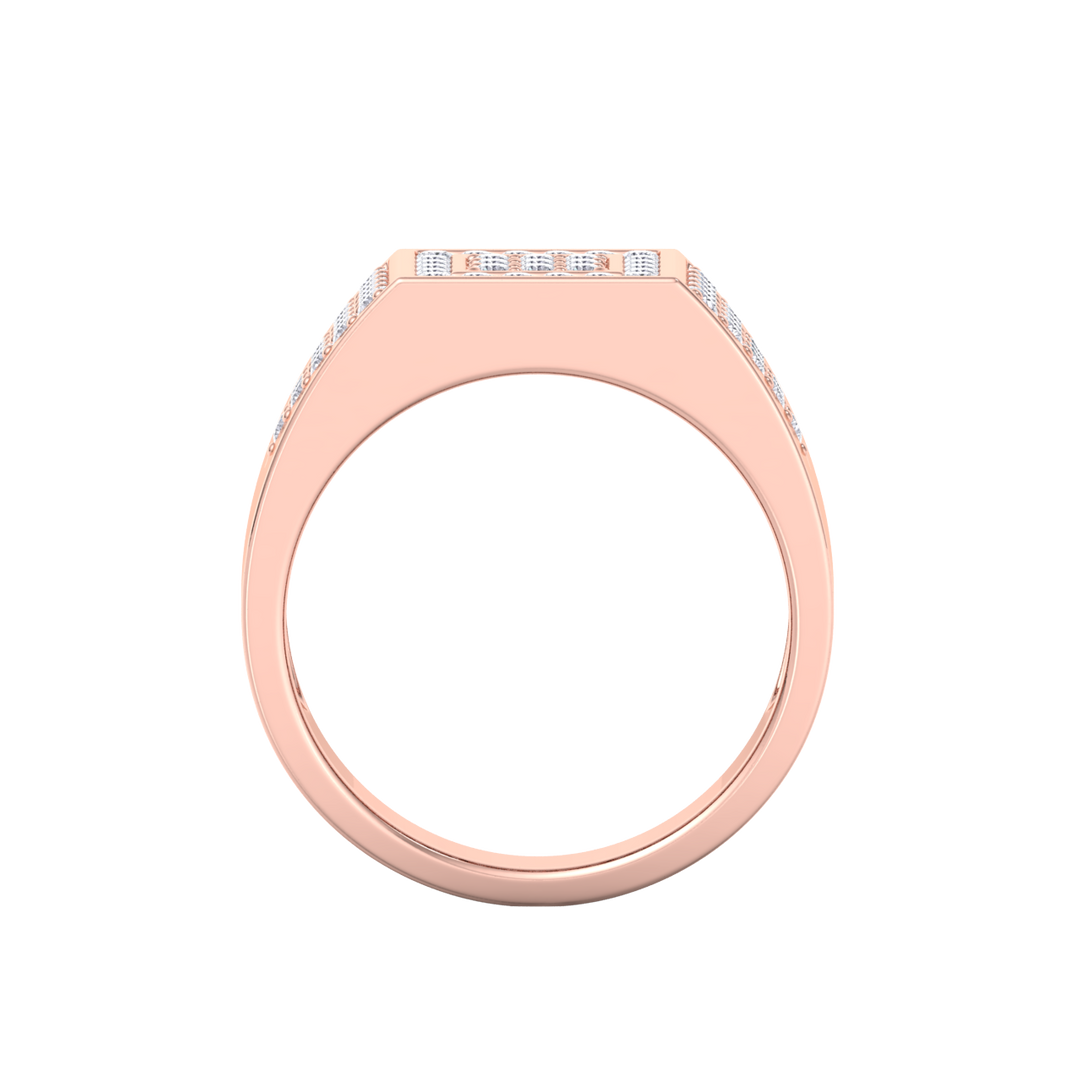 Diamond ring in yellow gold with white diamonds of 0.77 ct in weight