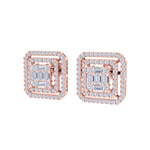 Load image into Gallery viewer, Square earrings in yellow gold with baguette white diamonds of 0.78 ct in weight
