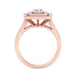 Load image into Gallery viewer, Square diamond ring with split shank in rose gold with white diamonds of 1.02 ct in weight
