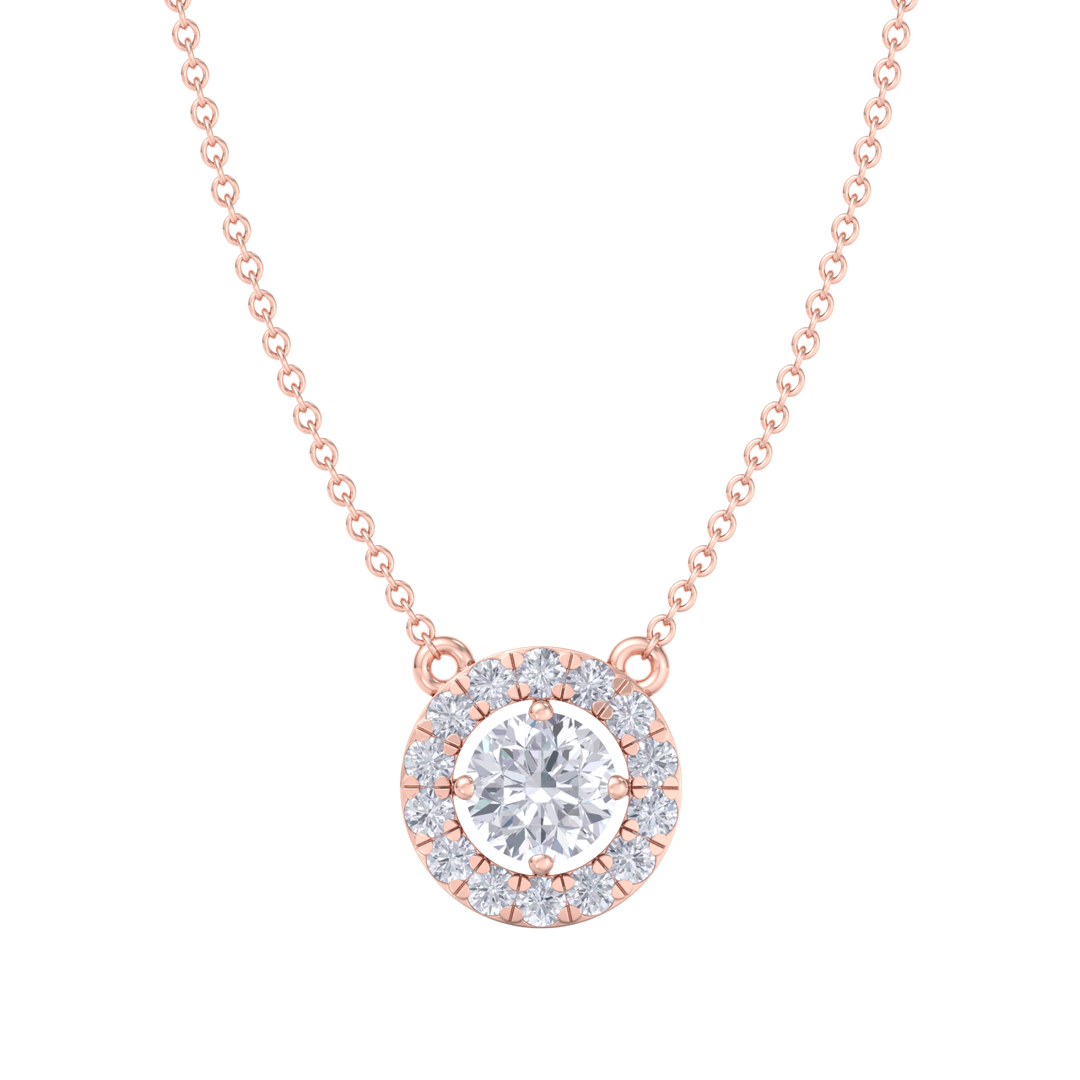 Classic necklace in rose gold with white diamonds of 1.42 ct in weight