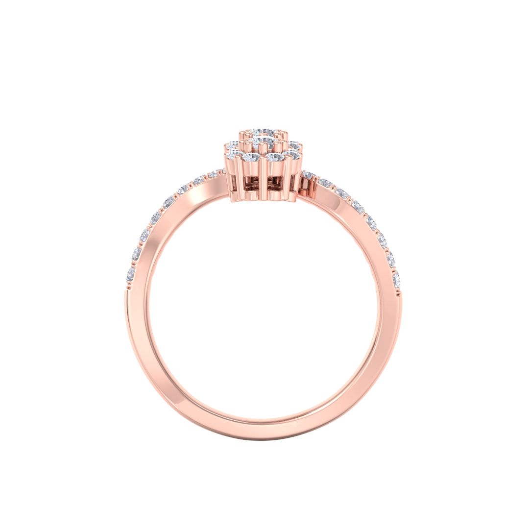 Diamond ring in rose gold with white diamonds of 0.53 ct in weight