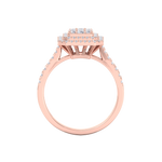 Load image into Gallery viewer, Cluster engagement ring in rose gold with white diamonds of 0.64 ct in weight
